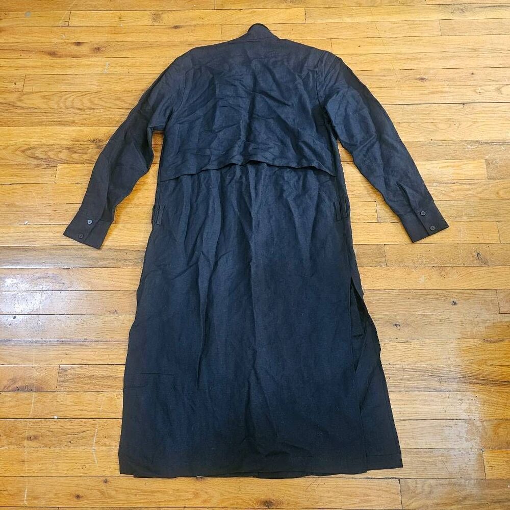 First Rite Black Linen Cardigan Button Front Pockets - Picture 7 of 10
